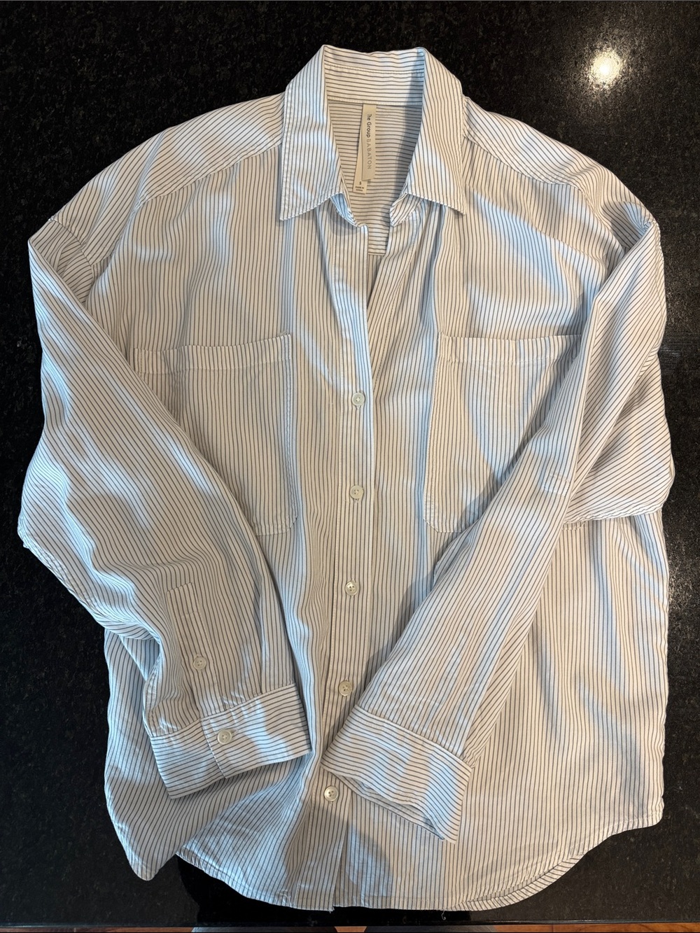 Aritzia | The Group Babaton | Oversized Utility Button Up Shirt Pinstripe Size S